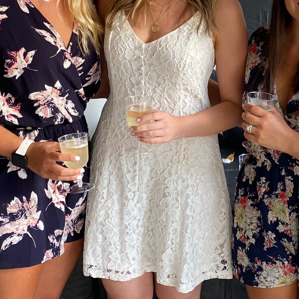 Lulus White Lace Mini Dress